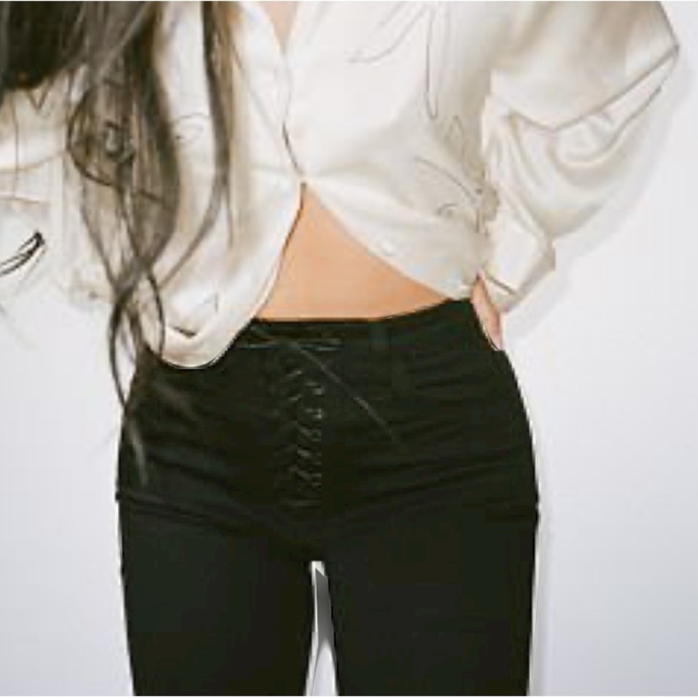 J Brand x Steph Shep lace up skinny jeans